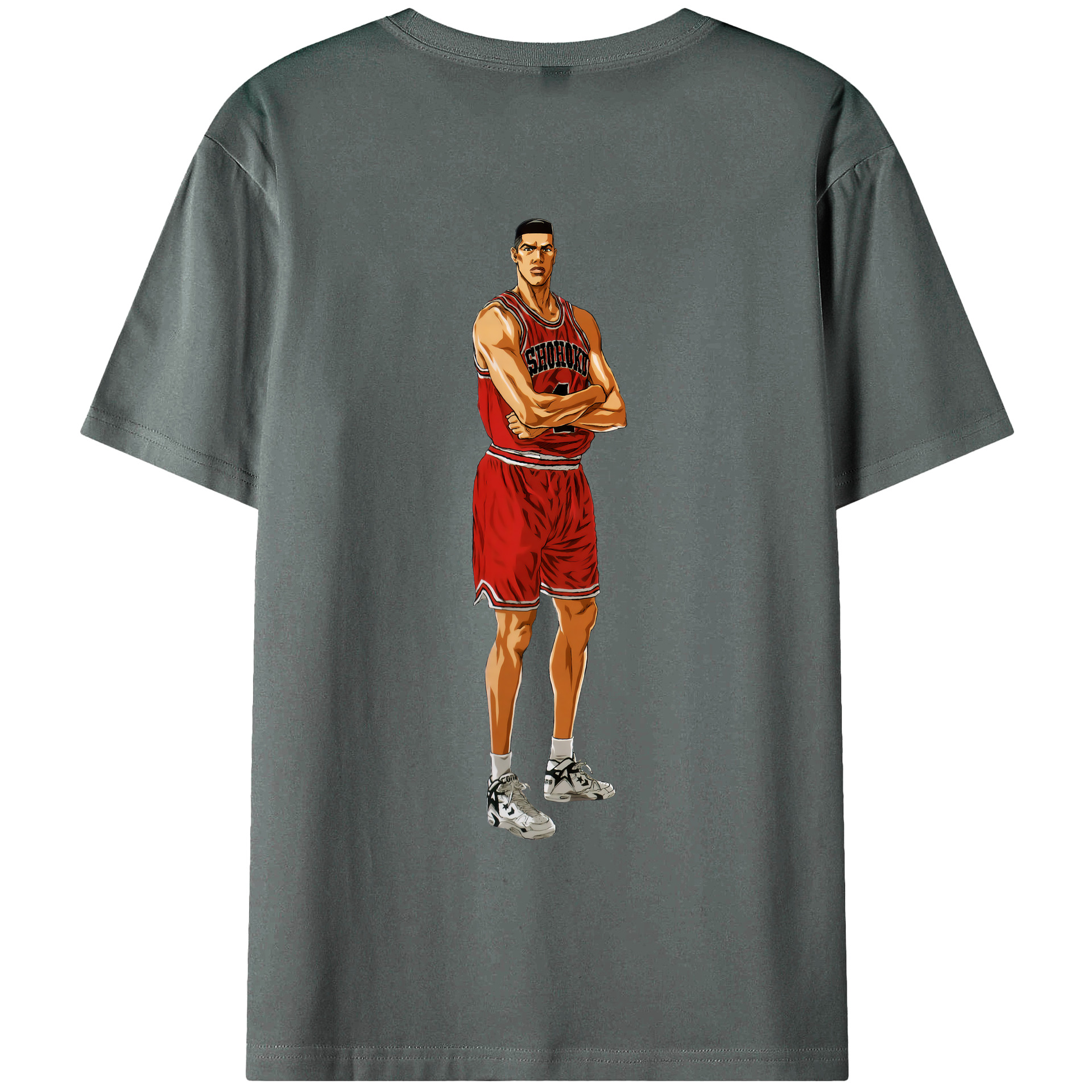 （画像用） SLAM DUNK／スラムダンク 綿100％ メンズ半袖Tシャツ（バックプリント） 通気性